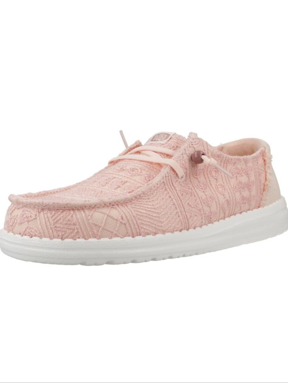 Hey Dude Wendy Crochet Lace Loafer Light Pink Slip On Casual 8 NWOT